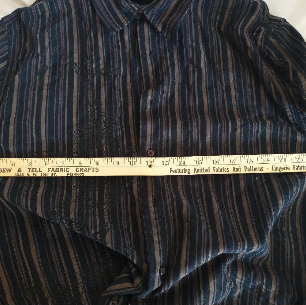 NWT Puntodue Shirt Men's XL Blue Striped Button Up Long Sleeve Casual Preppy - Picture 9 of 9